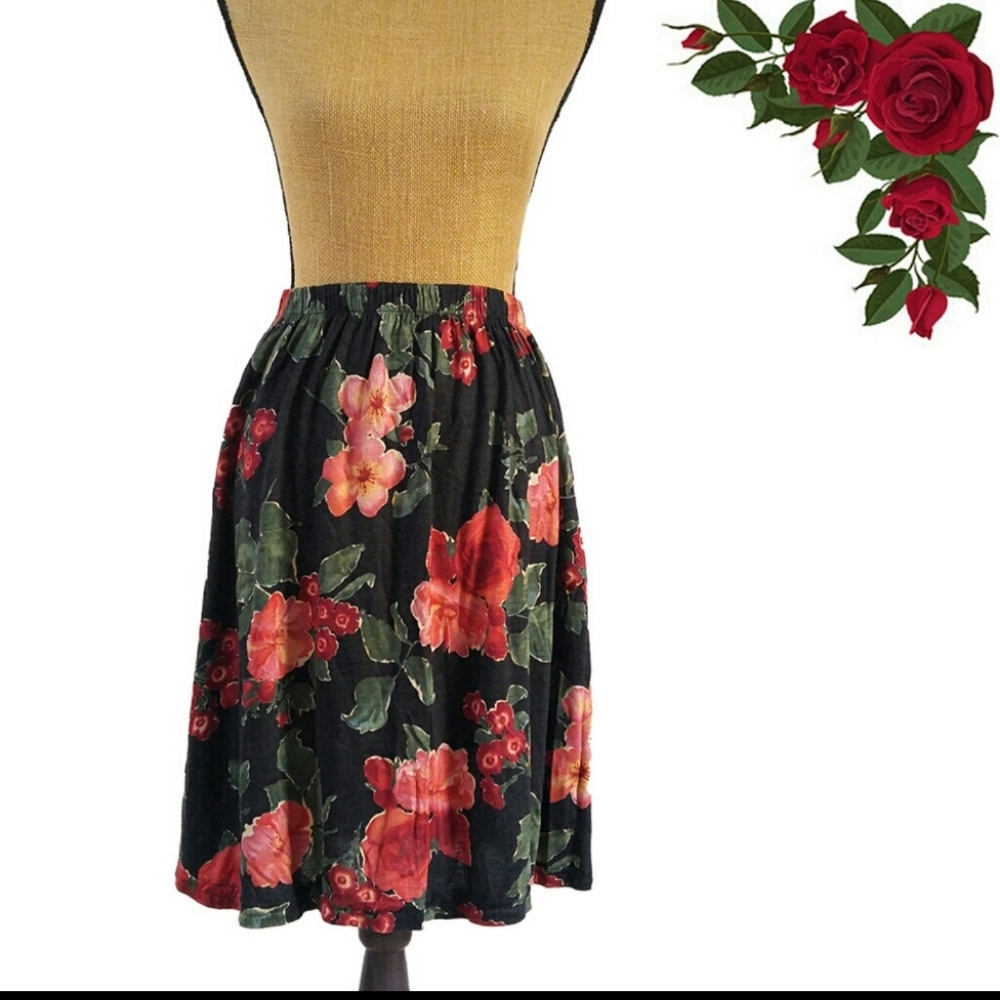 Vintage Orvis Floral Skirt L